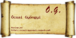 Ócsai Gyöngyi névjegykártya